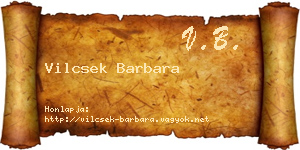 Vilcsek Barbara névjegykártya